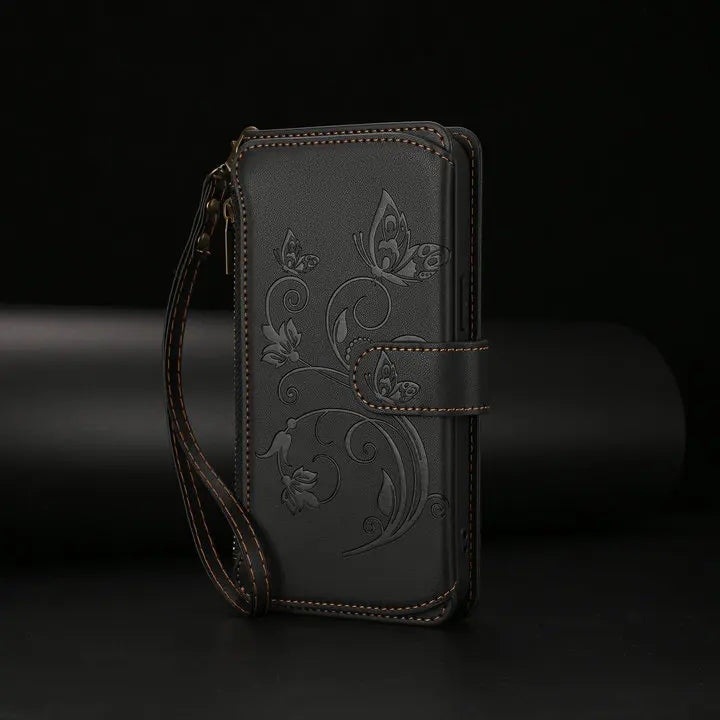 For Tecno Camon 50 Pro 2026 Edmboss Floral Zipper Leather Wallet Case for Tecno Camon 40 Premier Case Camon 50 40 Pro Funda