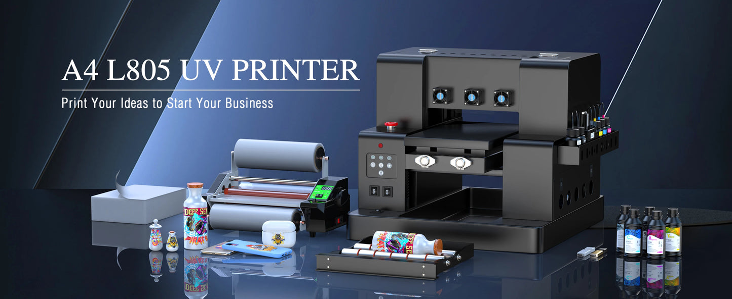 UV Printer A4 UV DTF Impresora UV Printing Machine L805 A4 UV Flatbed Printer with Varnish for Metal Wood Acrylic UV DTF Printer