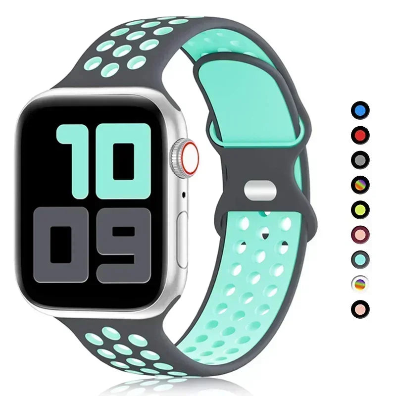 Strap For Apple Watch Band 49mm 44mm 45mm 42mm 41mm 38mm 40mm correa Silicone sports bracelet iwatch 8 SE 7 6 5 Ultra 49mm