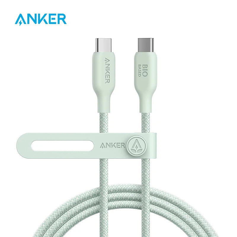 Anker USB C to C Cable (240W, 3 ft), Bio-Braided Fast Charge Cable for iPhone 15/15 Pro, MacBook Pro 2020, iPad Pro 2020