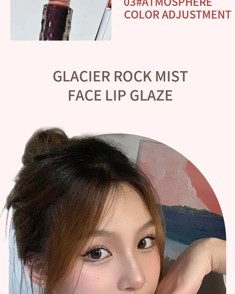 HERORANGEHR292 Glacier Rock Mirror Water Glazed Lip Glaze Moisturizes and Moisturizes, Forming a Film That Is Not Easy to Fade