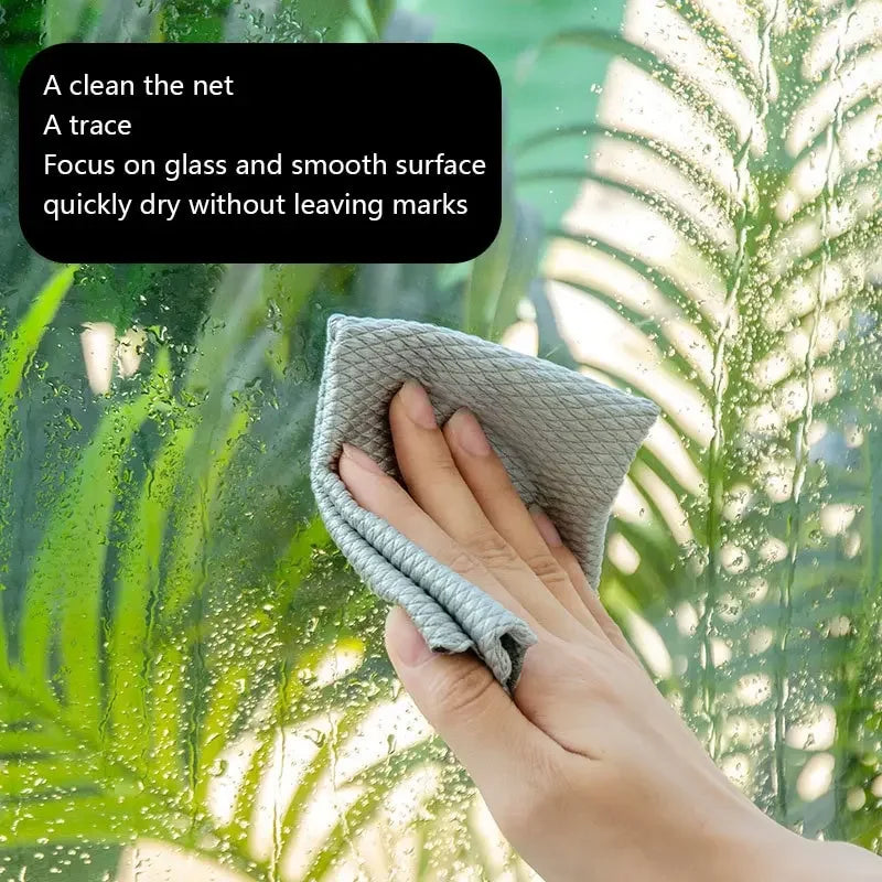 Microfiber Fish Scale Dishcloths Kitchen High Absorbent Oil-proof Washing Rag Glass Window Wipe Cloth Household Cleaning Cloths
