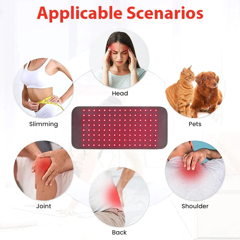 Red Infrared Light Therapy Pad 660nm 850nm LED Health Care for Face and Body Back Knee Hands Feet Relief Heat Pad Portable
