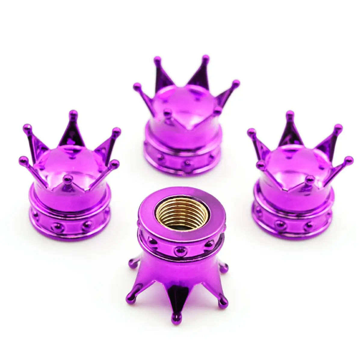4 PCS Universal Crown Wheel Valve Covers Air Dustproof Waterproof Car Motorcycle Tyre Rim Covers Car Decoration Valve Caps