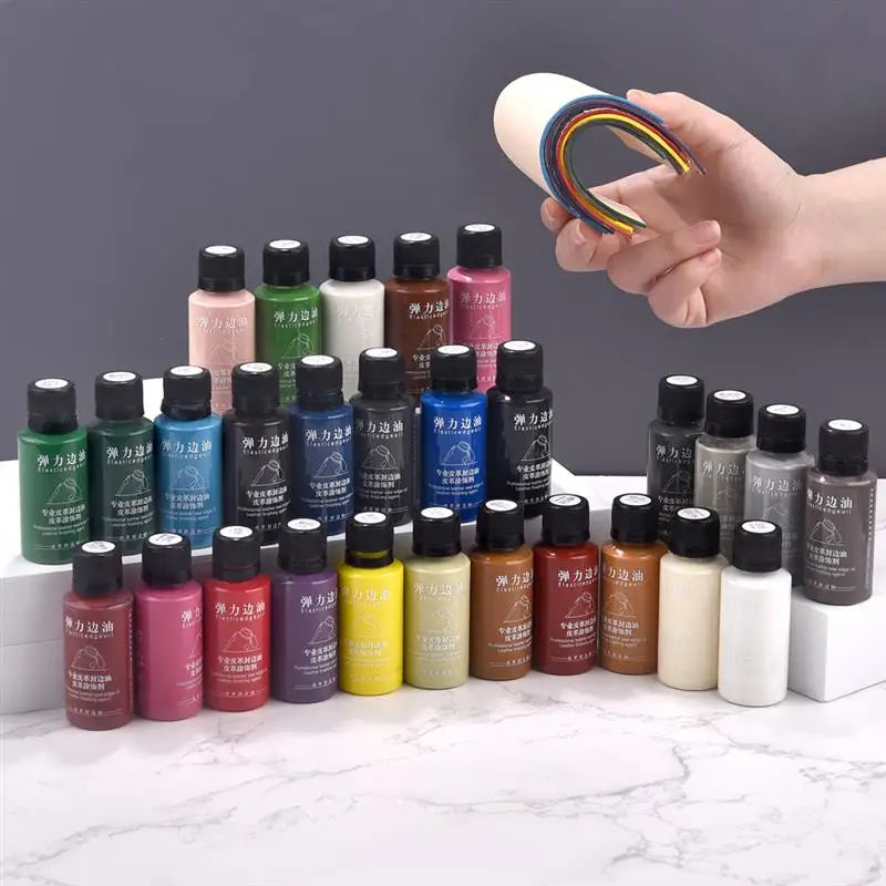 30ml Stretch Matte Elastic Edge Sealing Oil Leather Dye Coloring Coats Edges Repair Wrap Liquid DIY Leather Craft Paint Pigment