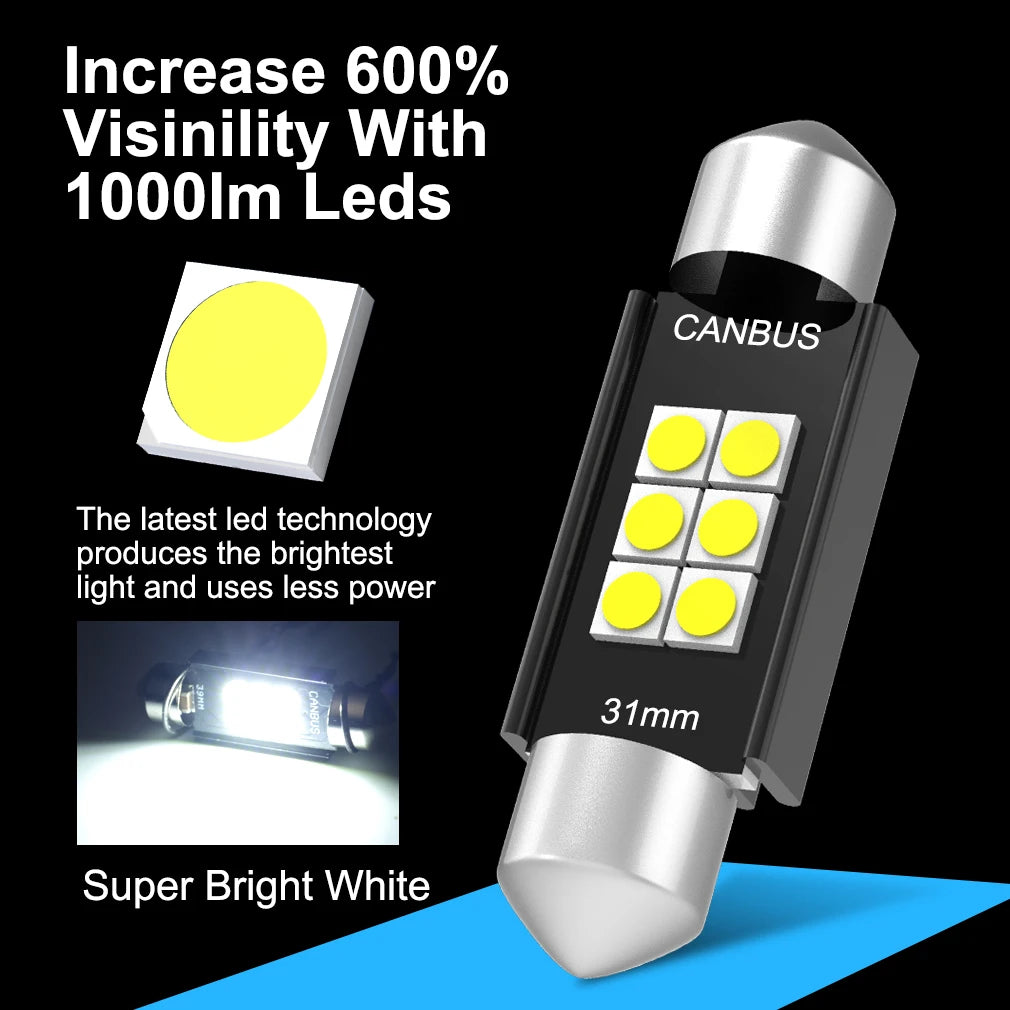 1pair/2x C5W LED Signal Lamp Canbus Bulb 31mm 36mm 39mm 41mm Festoon Light C10W LED Auto Interior Reading Dome Light