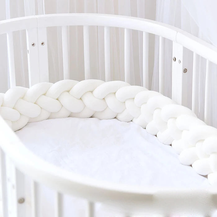 4 Shares 1M Baby Bumper Bed Braid Knot Pillow Baby Cot Bumper Kid s Safety Bed Rails Decorative Baby Bed Baby Bed Bumper 2M