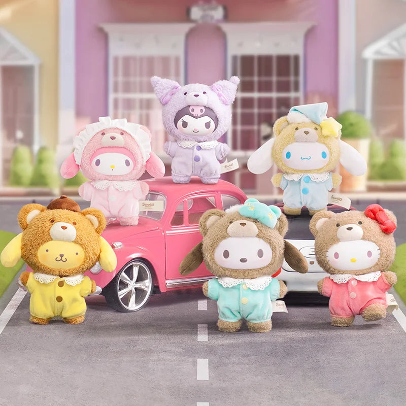 Sanrio Family Latte Series Plush Blind Box Cute Bag Pendant Doll Cartoon Kuromi/Hello Kitty Birthday Gifts Surprise Blind Boxs