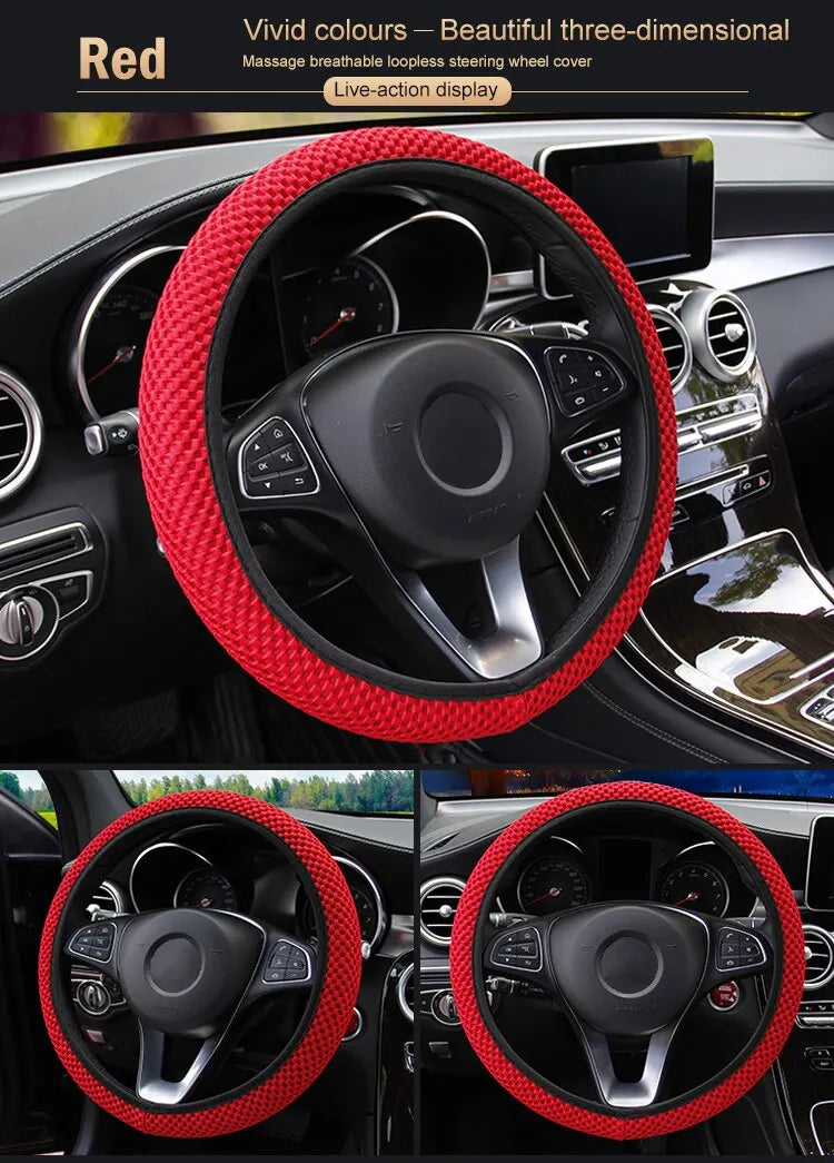 Universal Car Steering Wheel Cover Without Inner Ring Elastic For Nissan Versa Honda Civic 2008 Jimny Seat Leon Accessories