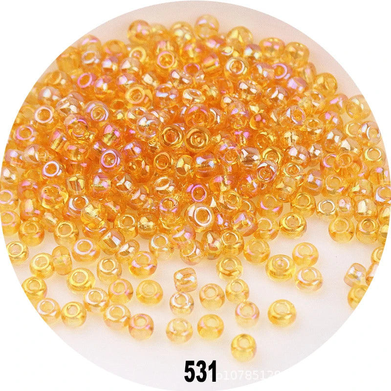 1.5mm 2mm 3mm 4mm Cezch Clear AB Colorful Glass Beads 15/0 12/0 8/0 6/0 Loose Seedbeads for Needlework Jewelry Making DIY Sewing