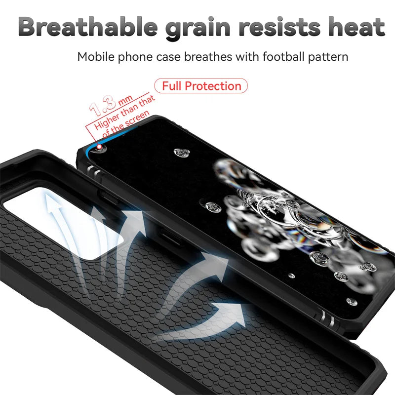 Silde Lens Armor Shockproof Phone Case For Samsung Galaxy S20 Ultra S20 Plus S 20 FE S20+ Magnetic Car Holder Ring Protect Cover