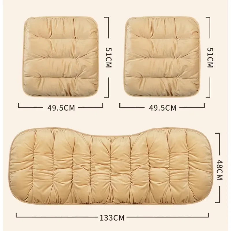 Winter Car Seat Cover with Back Pad Warm Slip-resistant Car Seat Cushion Chair Protector Universal for Suv Pick-Up Truck Sedan