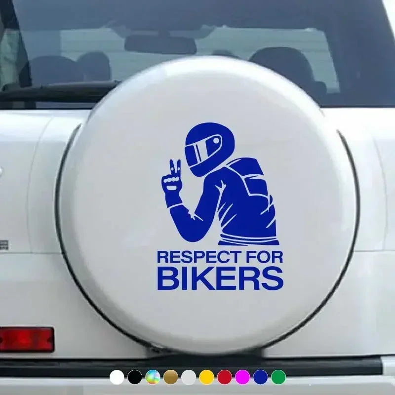 Respect for Bikers Car for Bikers Personality Laser Reflective Sticker Motorcycle Rider Electric Friends Creative Tools Amagi
