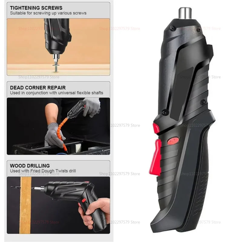 47pcs Rechargeable 36V Cordless Electric Screwdriver Kit Lithium Battery Foldable Power Drill Home Repair Tool Set