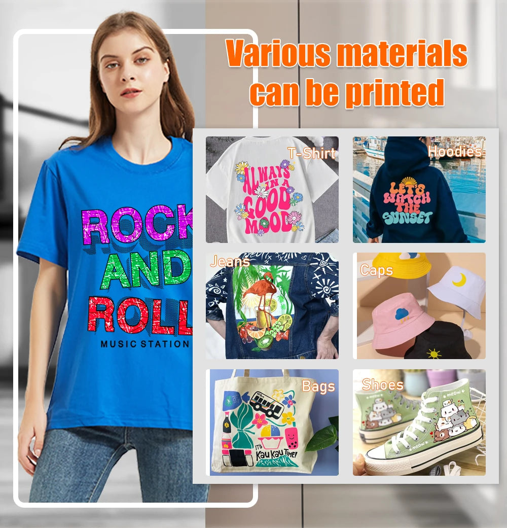 DTF Printer A4 L8058 Transfer Printing Machine with DTF Curing Oven for DIY Print T-Shirt Direct to Film Printer for Epson XP600