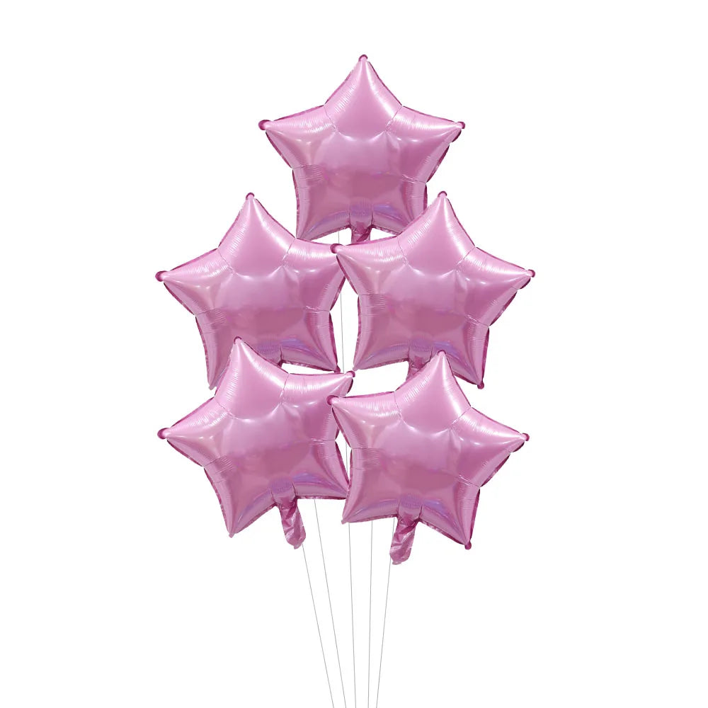 5Pcs 18inch Gold Silver Foil Star Balloon Wedding Balloons Decoration Baby Shower Children's Kids Birthday Party Balloons Globos