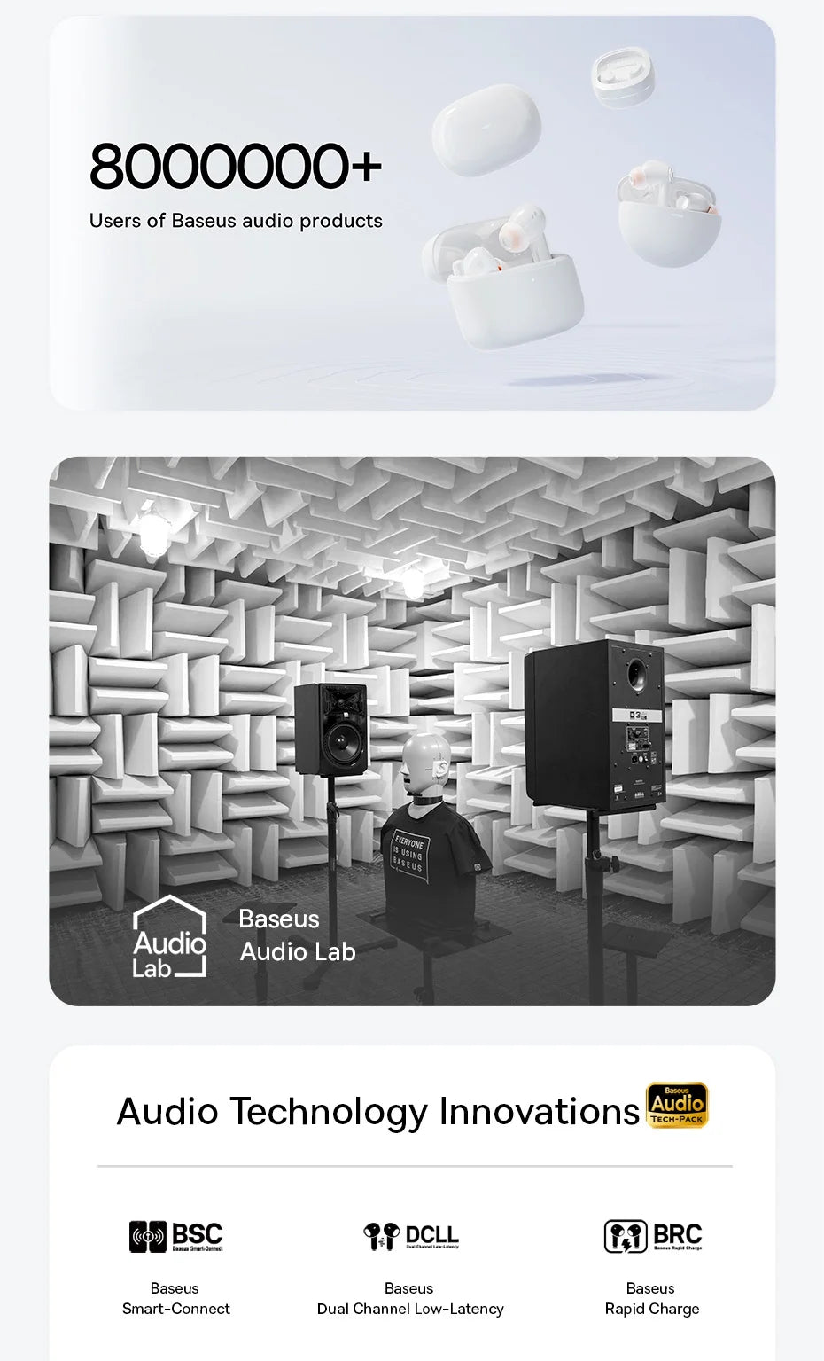 Baseus EP10 Pro ANC Earphones Wireless Bluetooth 6.0 50dB Realtime Adaptive ANC Headphones 6 Mic in-Ear Earbuds Hi-Res LDAC IP55
