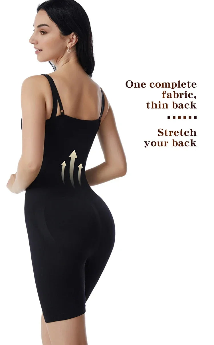 Seamless Women Bodysuit Butt Lifter Shapewear Waist Trainer Body Shaper Strappy-Back Chest Enhancing Corrective Underwear Corset