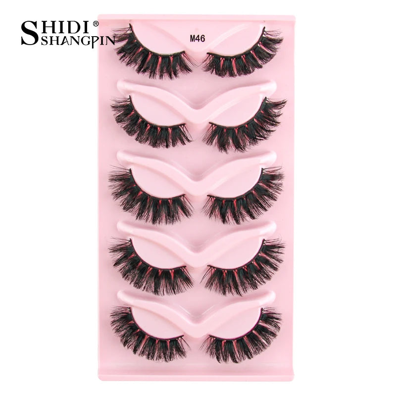 3/5 Pairs Cat Eye False Lashes Natural Short Fluffy Eyelashes Wispy Half False Eyelashes Eye End Extension Faux Mink Makeup