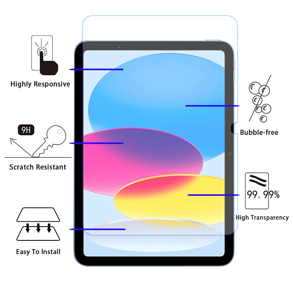 9H Tempered Glass For Apple iPad 10th Gen 10.9 inch 2022 A2757 A2777 A2696 Screen Protector For iPad 10th 10.9 Protective Film