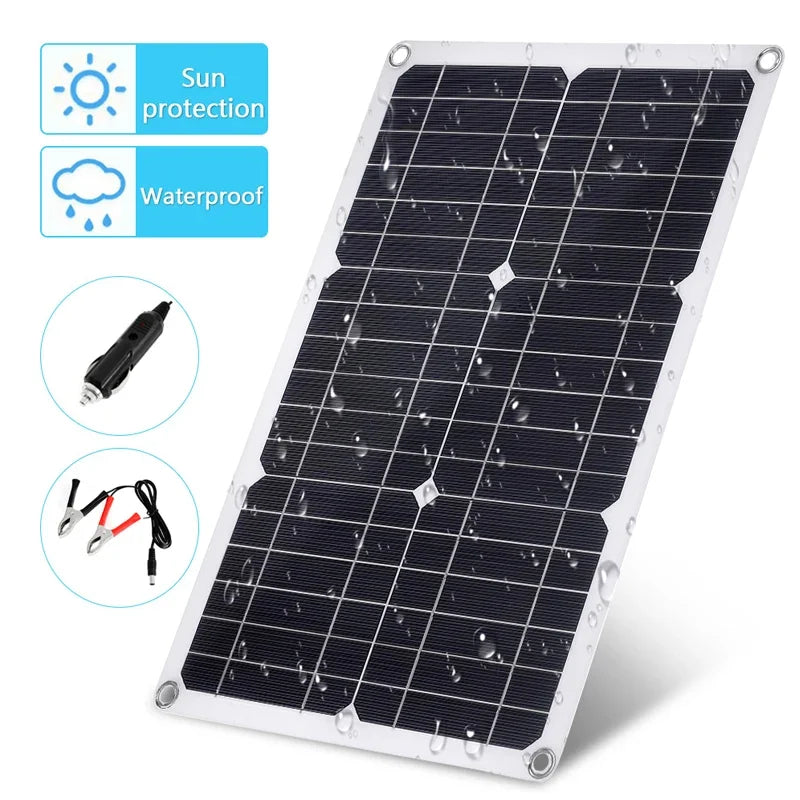 Professional 200W 12V Solar Panel Kit Dual USB Port Off Grid Monocrystalline Module Battery Supply+60A Solar Charge Controller