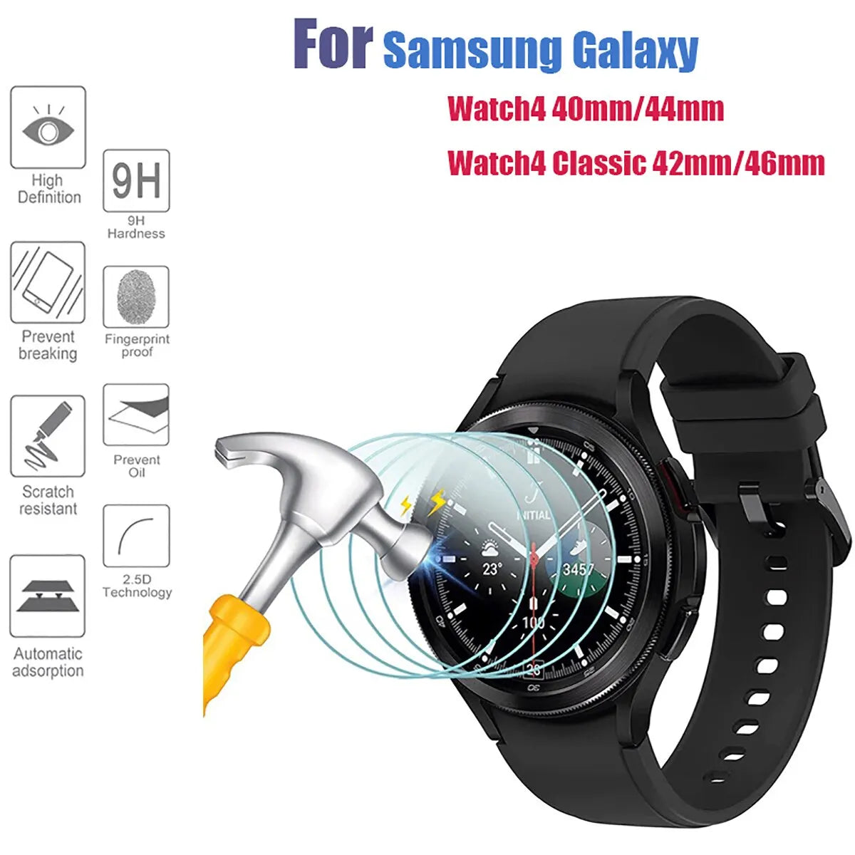 9H Tempered Glass for Samsung Galaxy Watch 4 40mm Classic Watch 3 Anti Scrach Film HD Screen Protectors