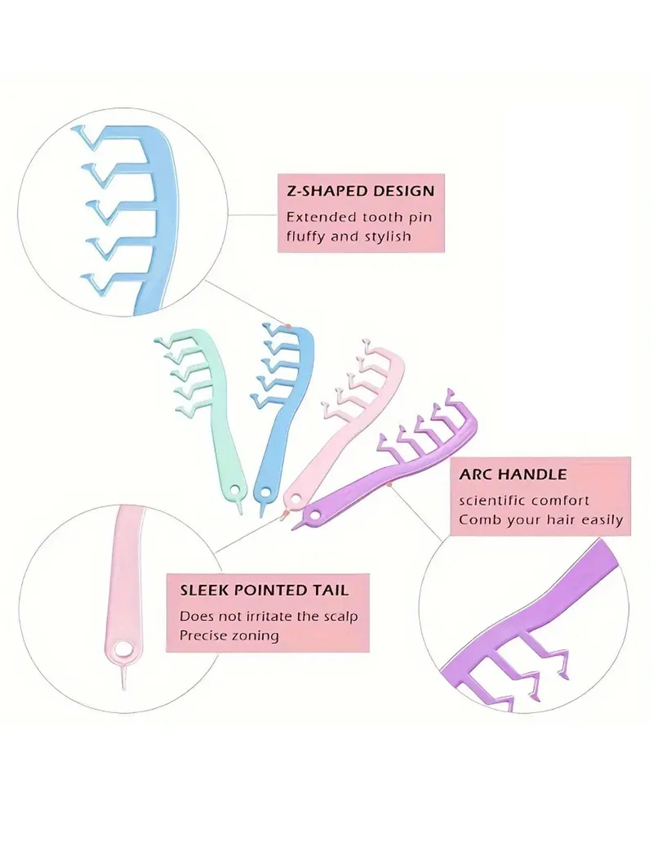 1PCS hair styling, fluffy root comb, V-shaped hair comb, curly hair line comb, hair slit covering brush hair