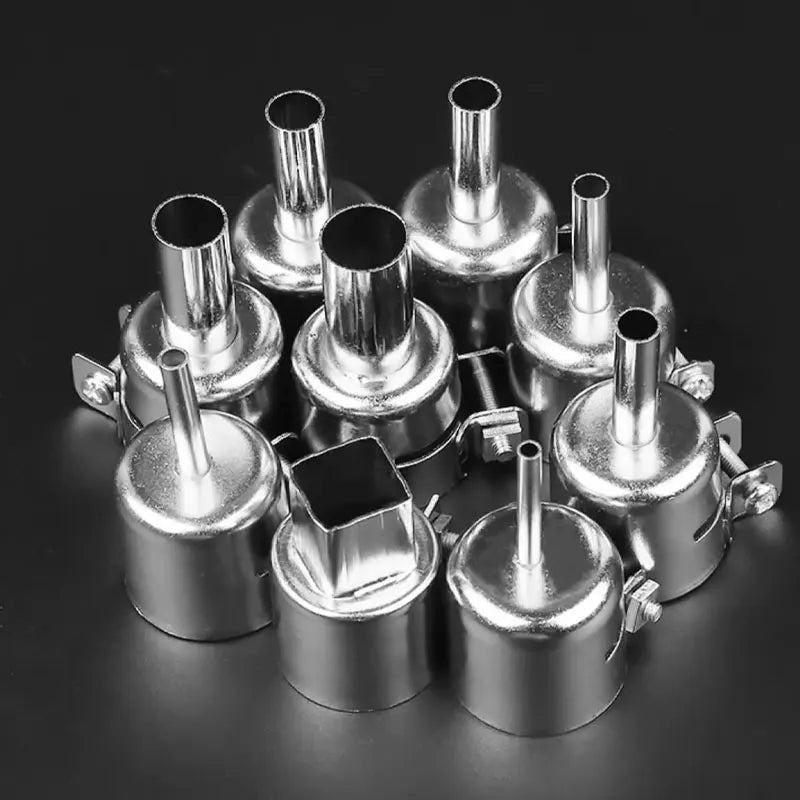 9PCS 850 Hot Air Nozzle 3-12mm Universal Nozzles Air Soldering Welding Round Nozzles For 852D 898 Soldering Heat Gun Nozzle