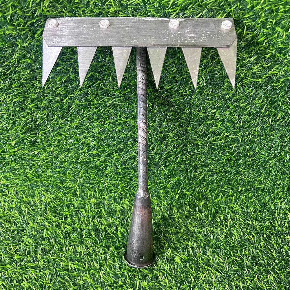 5/6/7/8 Teeth Garden Weeding Rake Carbon Steel Removable Rake Soil Hoe Agricultural Straw Rake Multi Purpose Weeding Tools