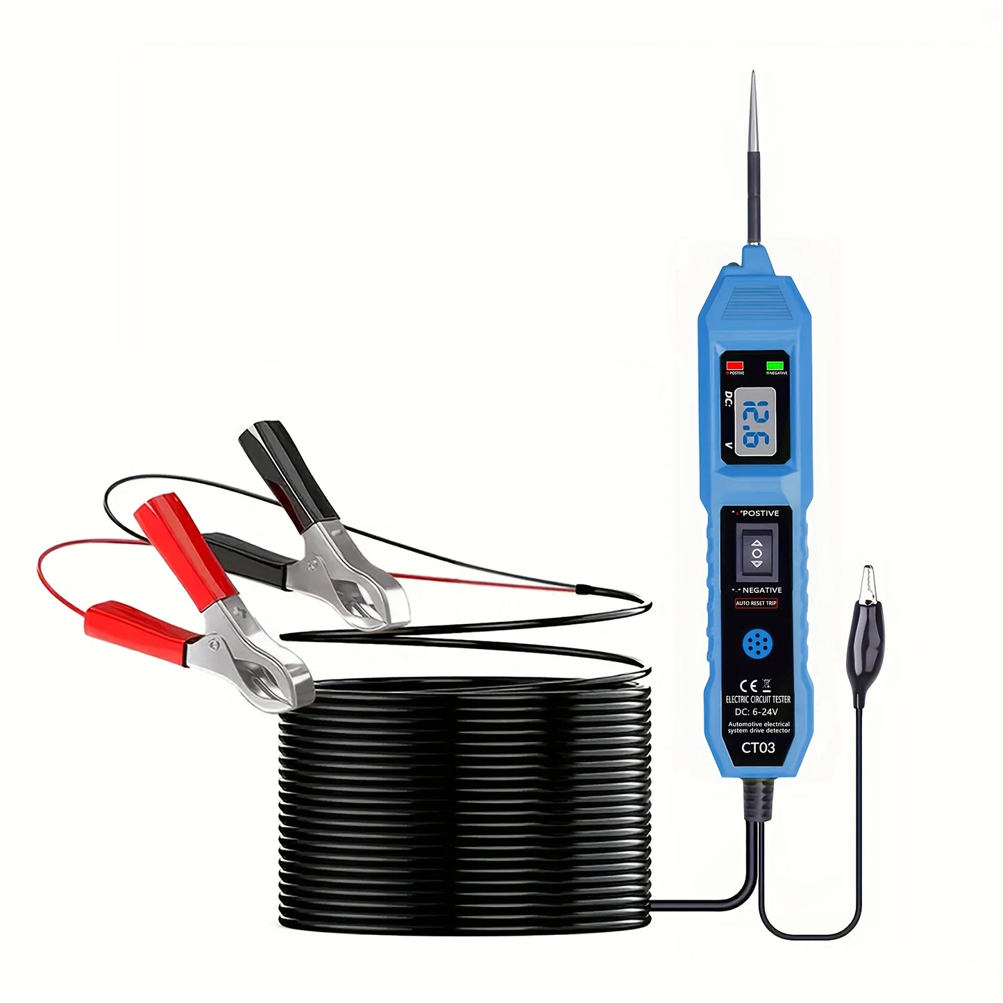 High-Performance Multifunctional Automotive Circuit Tester and Drive Detector - Digital Display, Adjustable Resistance, Ergonomic Design, Used for Electrical System Diagnostics, Circuit Switch Inspection, Vehicle Maintenance