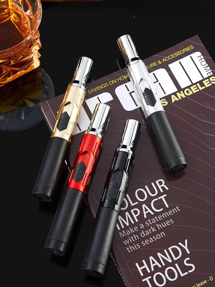 New High Temperature and High Power Spray Gun Lighter Metal Windproof Flame Spray Cigar Outdoor Butane Inflatable Torch Lighter