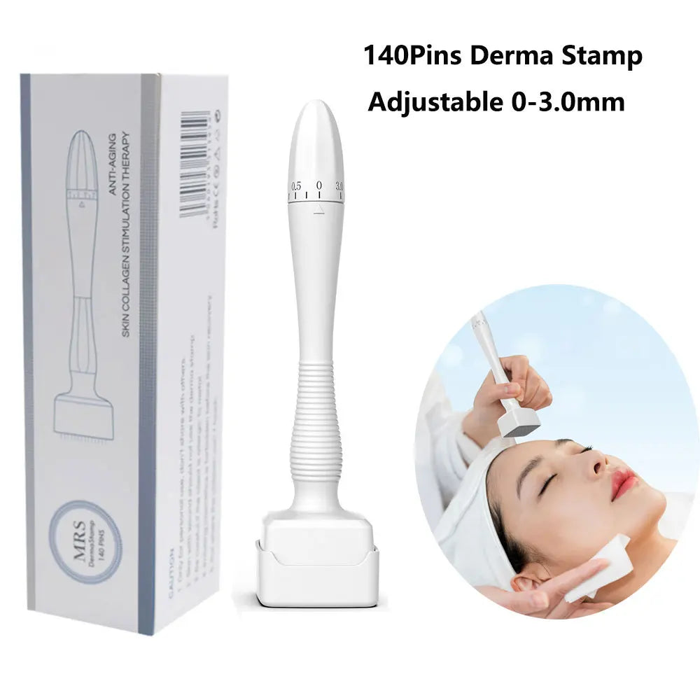 140 Adjustable Needle Length Stainless Steel Needle Derma Roller Stamp Micro needle For Skin Care Therapy Hair Growth