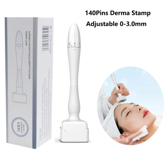140 Adjustable Needle Length Stainless Steel Needle Derma Roller Stamp Micro needle For Skin Care Therapy Hair Growth