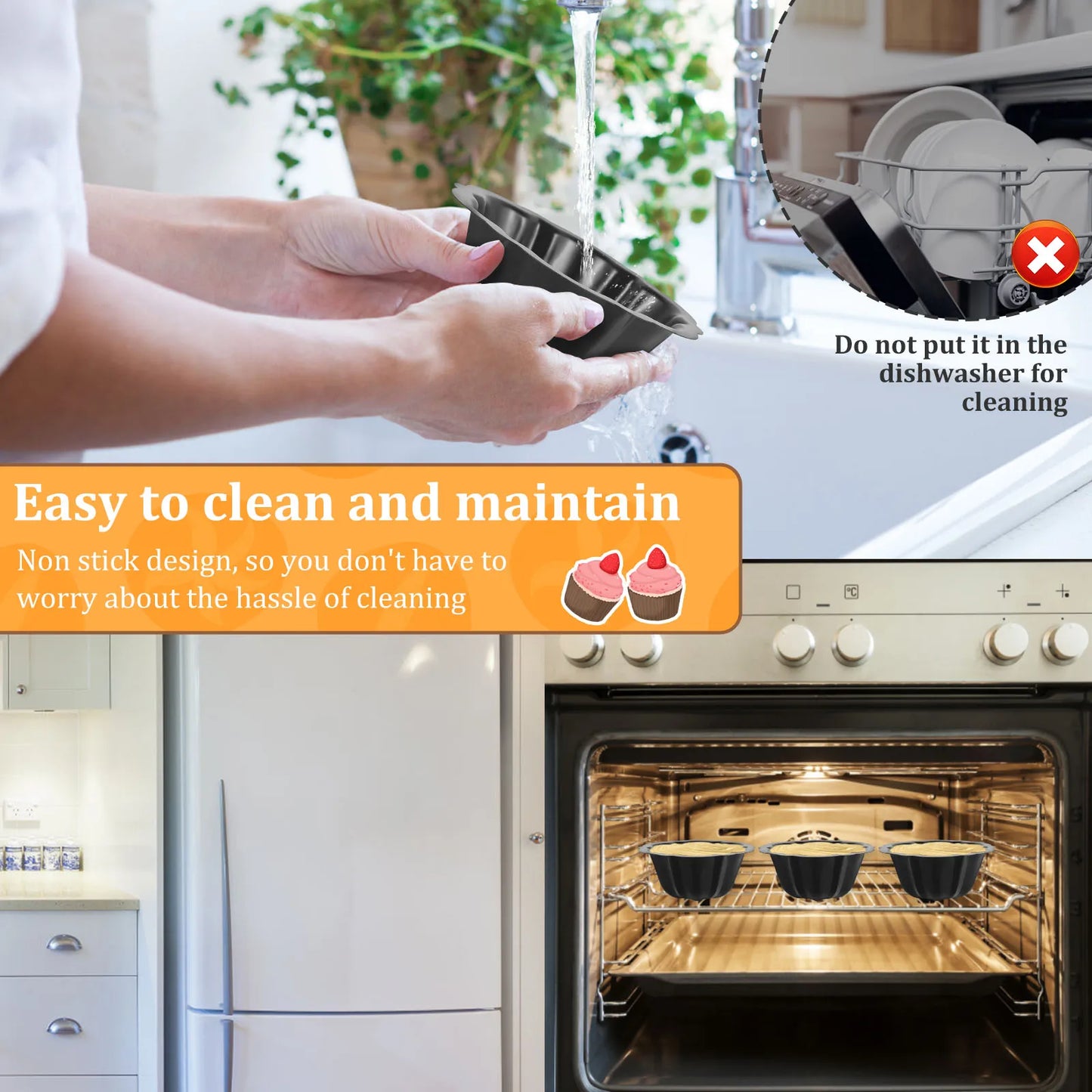 10Pcs Cake Pan Non Stick Coated Carbon Steel Cake Pan Flower Shape Cake Baking Pan Cake Baking Mold for Baking Cake Oven