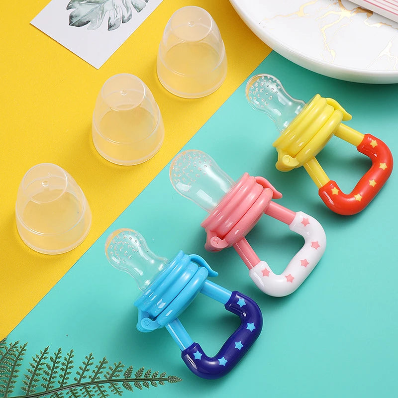 Baby Feeding Spoon Fruit Grinding Pacifier Complementary Bites Silicone Mesh Baby Feeding Tableware