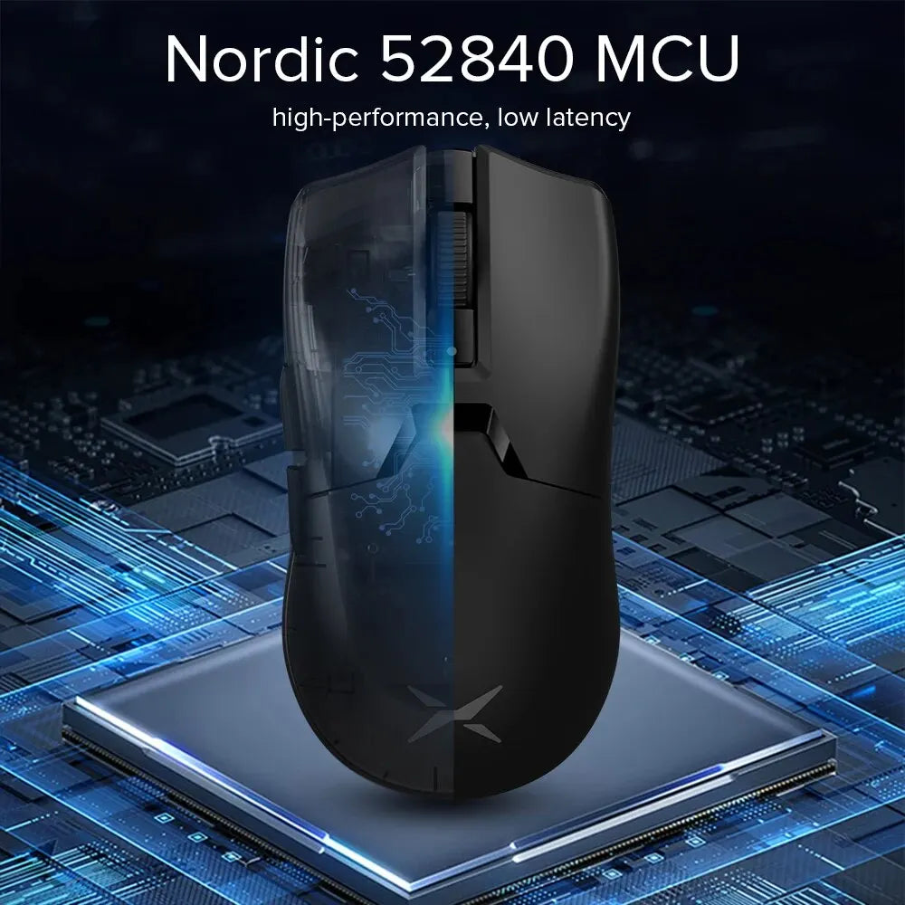 DeLUX M800 Ultra Wireless Gaming Mouse Nordic 52840 MCU PAW3395 26000DPI Tri-Mode Connection 55g Lightweight 120 Hours Endurance