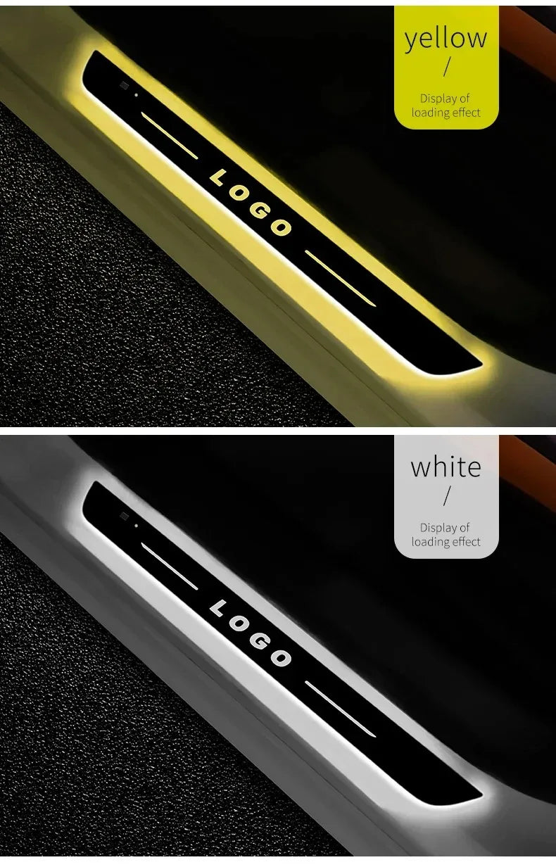 New style Car Door illuminated Sill light Logo Projector Lamp USB Power Wireless LED RGB Welcome Car Scuff Plate Pedal Light