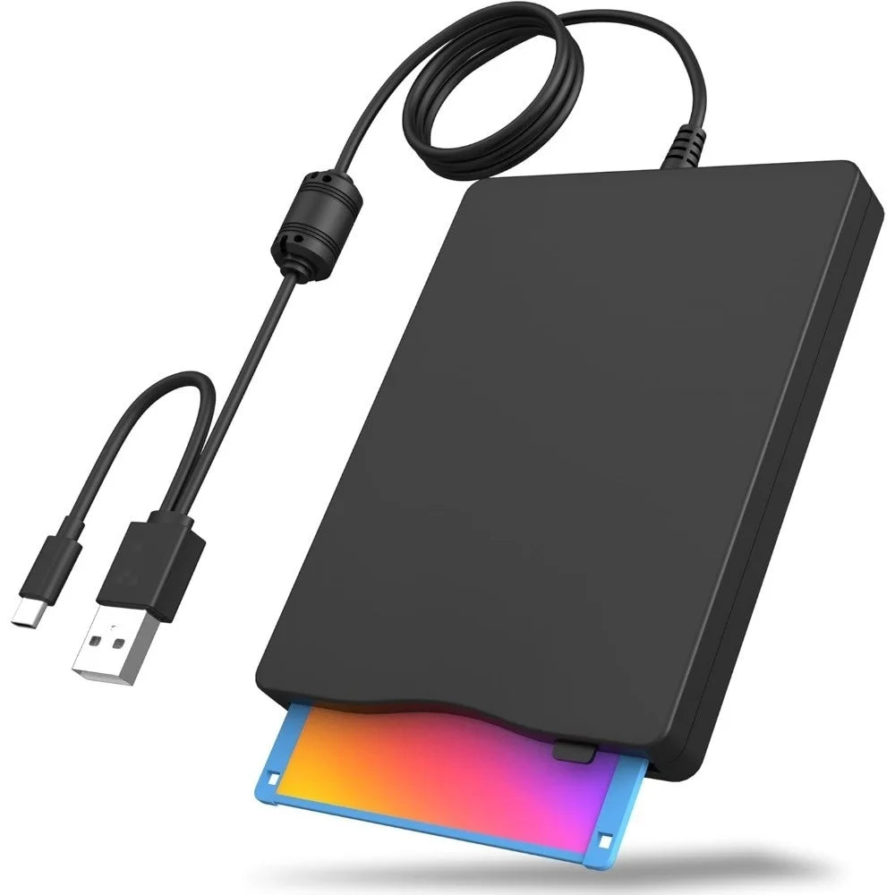 Floppy Disk Reader, 3.5 inch External Floppy Disk Drive with USB Type-C, Portable FDD Floppy Disk Drive for Laptop PC Windows 11