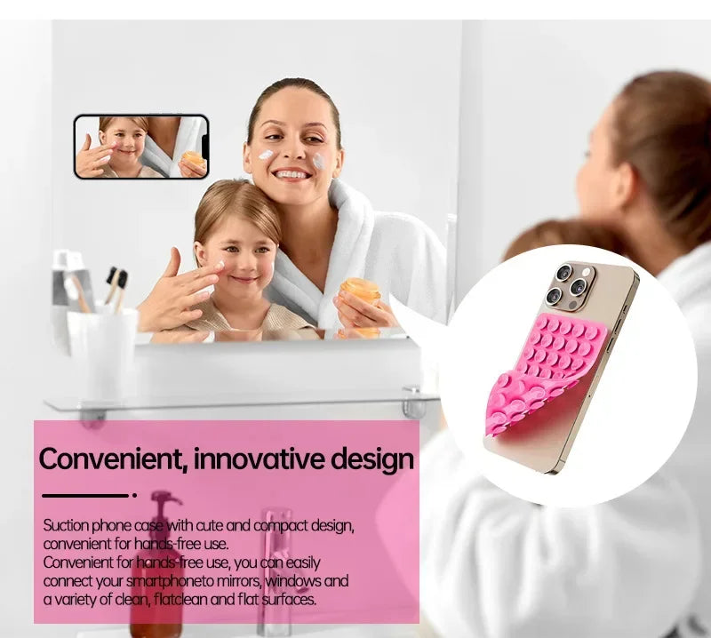 Double Sided Silicone Suction Cup Multicolor Strong Adhesive Stand For iPhone 11 12 13 14 15 16 Pro Max Detachable Phone Holder