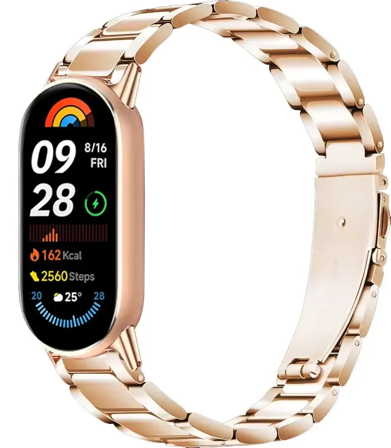 Metal Strap for Xiaomi Mi Band 10 9 8 Smartwatch Stainless Steel Comfortable Band for Miband 10 9 8 Replacement Bracelet Correa