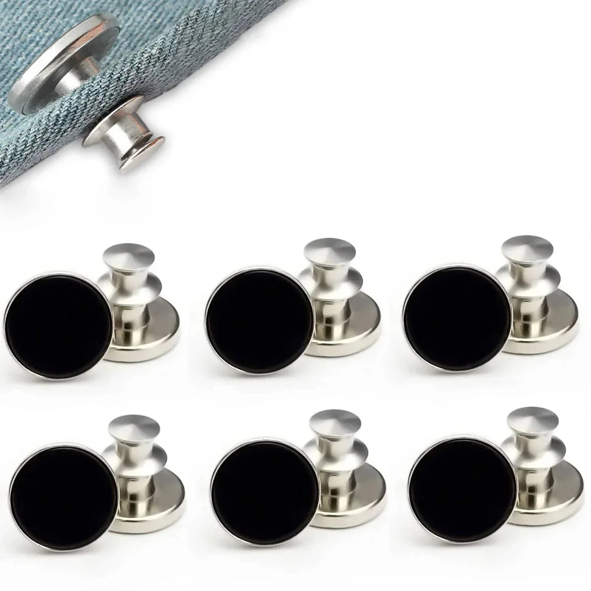 6PCS-Jeans Waist Buttons Nail Free Adjustable Waist Extenders Buttons Detachable Clothing Pants Waist Buckle