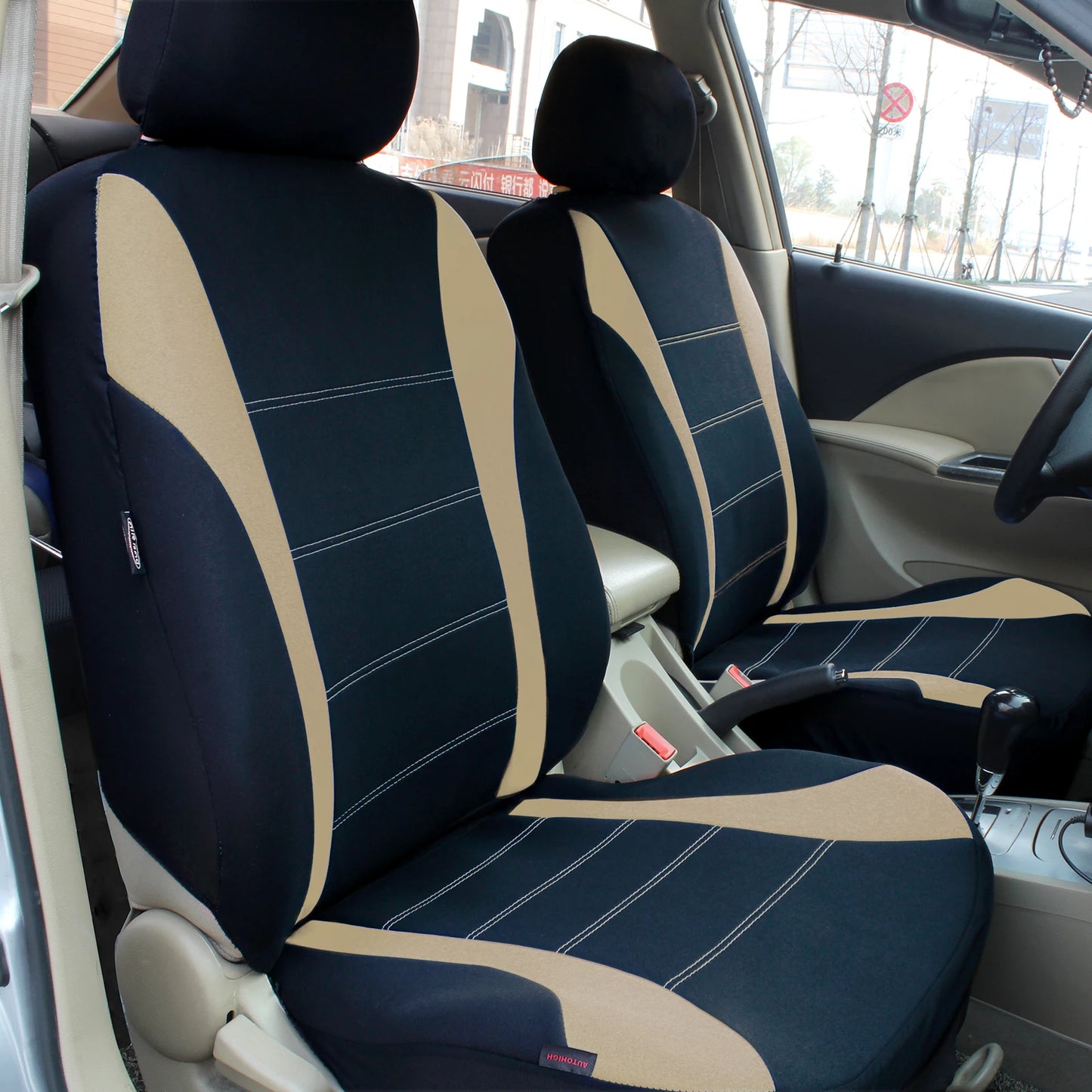 AUTO HIGH Universal Auto Seat Covers Full Set for Car Truck SUV Van Polyester Front & Rear Protector