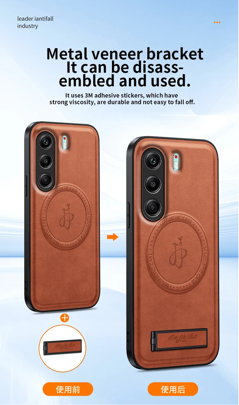For Tecno Camon 40 Pro 4G 5G Magnetic Wireless Charging Leather Phone Case Shockproof Silicone Lens Protect Cover Cases Bracket