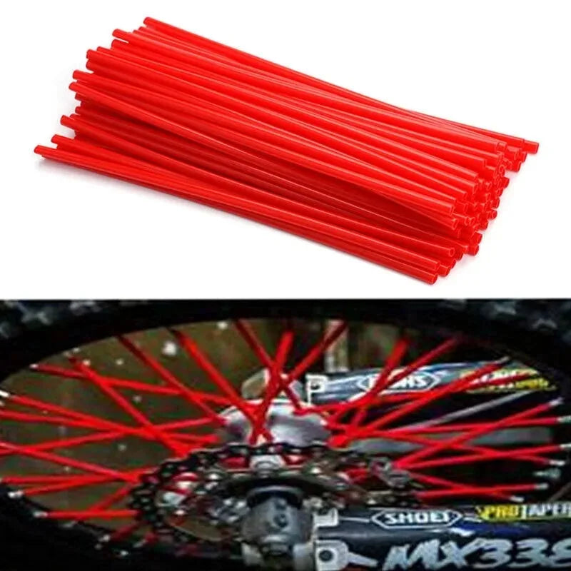 72Pcs Motorcycle Dirt Bike Spoke Skins Covers Wraps Wheel Rim Guard Protector