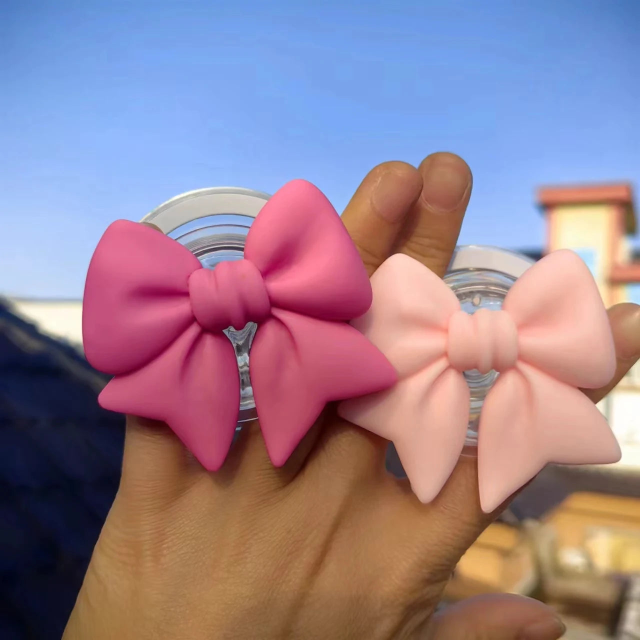 Macaron Color Bow-knot Smart Tok Magnetic Holder For Magsafe Universal Phone Holder Bracket GripTok Stand Socket Lazy Bracket