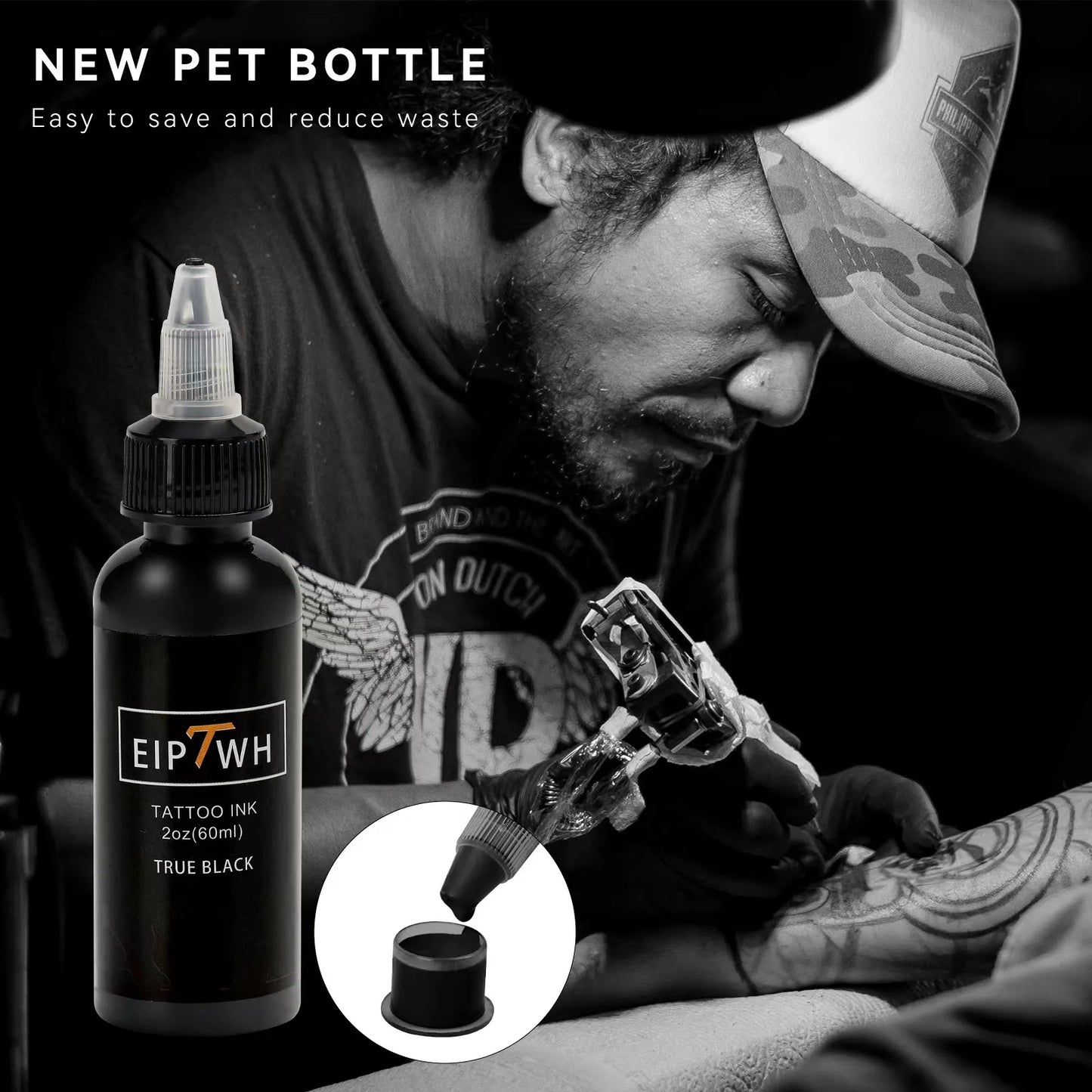 Tattoo ink colorant 2oz (60ml) black and white tattoo colorant, professional tattoo tattoo black&white consumable dye set