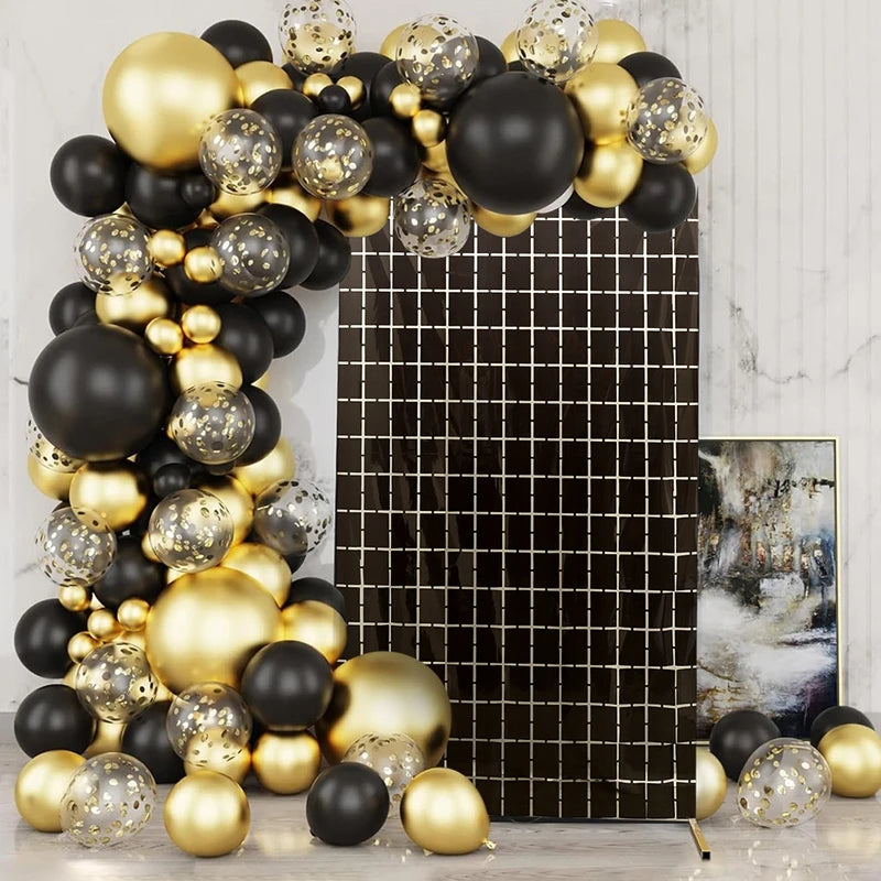 2pcs Party Backdrop Metallic Foil Fringe Tinsel Curtain Adult Kids Birthday Party Wedding Decoration Baby Shower Favor Supplies