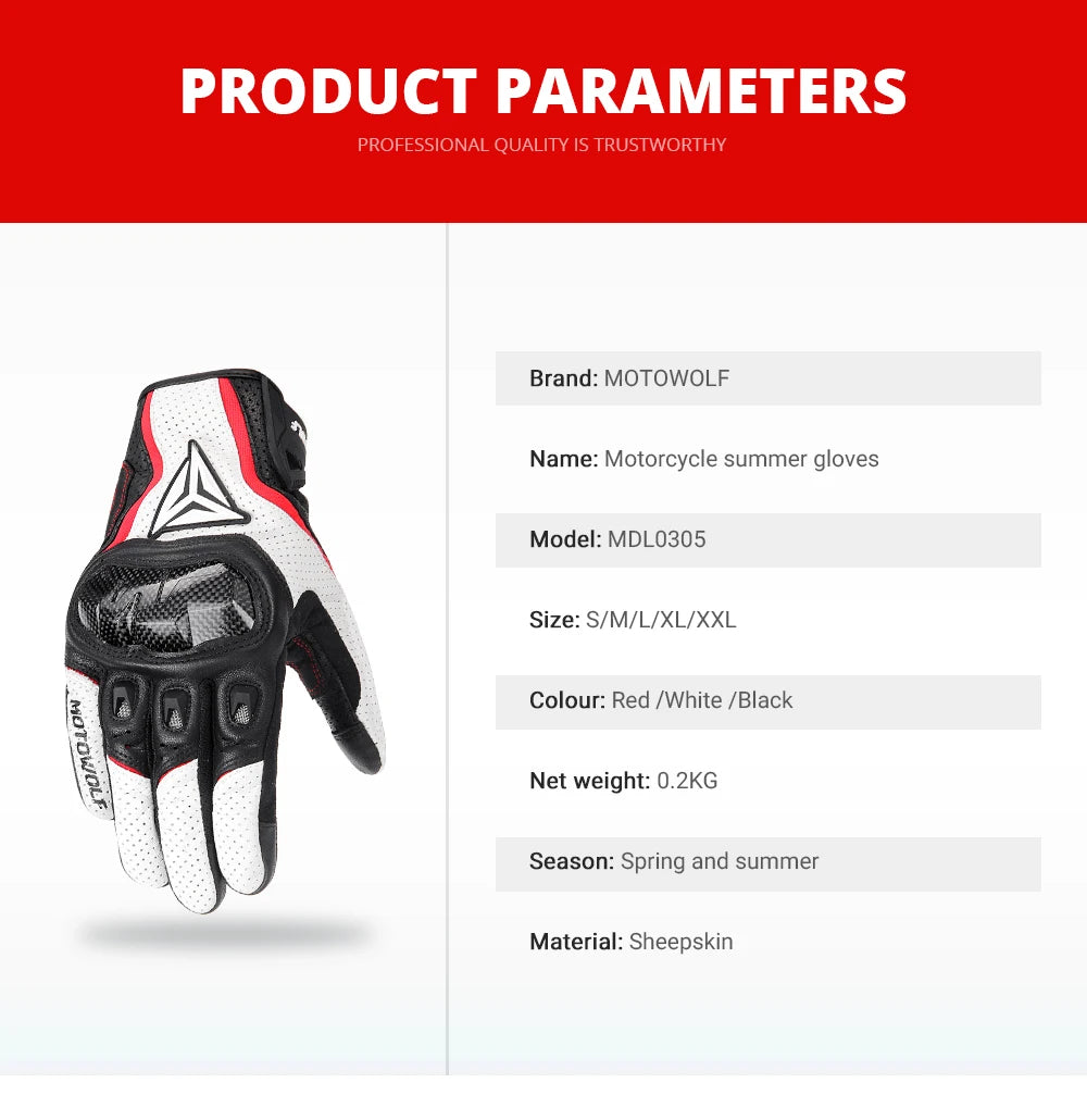 Motorcycle Racing Gloves Men Leather Gloves Summer Breathable Motorbike Guantes Moto Motocross Cycling Gloves Protective