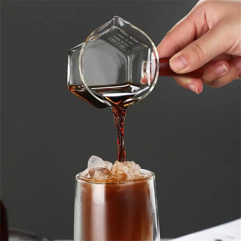 Coffee Cups Liquid Heavy Glasses Home Kitchen Accessorie Double Spouts Espresso Measuring Cup With Handle Shot Glass