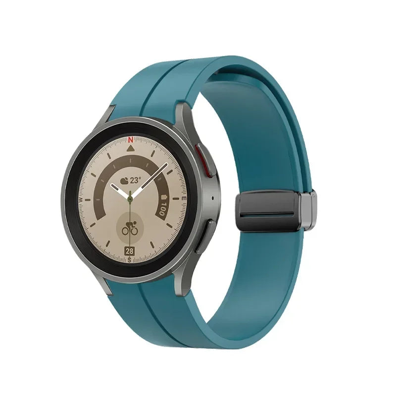 No Gap Soft Silicone Strap For Samsung Galaxy Watch 7 6 5 4 40mm 44mm Breathable Magnetic Wristband Watch 6 4 Classic/5 Pro 45mm
